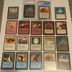 MTG Lot of 14 OLD & VINTAGE Cards. ALPHA & BETA GRADED, Arabian Nights, MISPRINT - Image 1