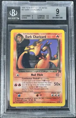 Pokemon DARK CHARIZARD R 21/82 BGS 9 Non-Holo Rare Team Rocket 2000 WOTC. Card - Image 1
