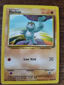 Machop 52/102 Base Set Pokemon Card Vintage WOTC MP - Image 2