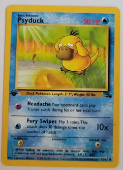 Psyduck 53/62 1st Edition Fossil Set 1999 WotC Pokemon Card 💧 💧 💧 - Image 1