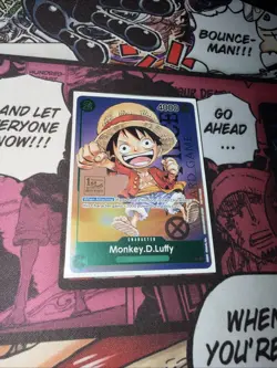Monkey D Luffy P-037 1st Anniversary Tournament STAMP Promo Holo One Piece Card - Image 2