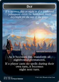 DAY // NIGHT TOKEN x4 mtg NM Innistrad: Midnight Hunt 4 Token - Image 1