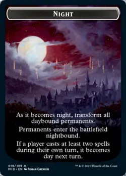DAY // NIGHT TOKEN x4 mtg NM Innistrad: Midnight Hunt 4 Token - Image 2