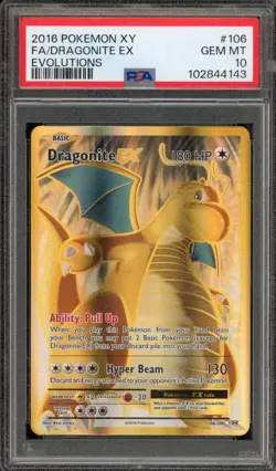 Pokemon Dragonite EX XY Evolutions Full Art #106 PSA 10 Gem Mint - Image 1