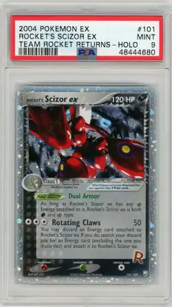 2004 Pokemon Rocket's Scizor ex Team Rocket Returns Ultra Rare #101 PSA 9 Mint - Image 1