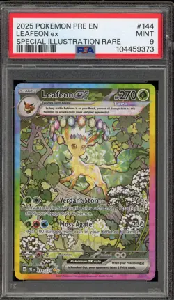 Pokemon Leafeon ex Prismatic Evolutions Special Illustration Rare #144 PSA 9 - Image 1