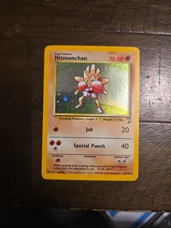 Pokemon TCG Hitmonchan Base Set 2#8/130 Holo Unlimited Holo Rare Vintage - Image 1