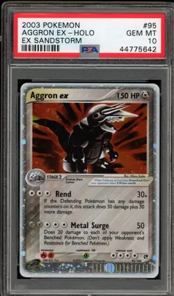 Pokemon Aggron ex EX Sandstorm Holo Ultra Rare #95 PSA 10 Gem Mint - Image 1
