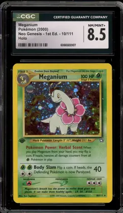 Pokemon Meganium Neo Genesis 1st Edition Holo Rare #10 CGC 8.5 - Image 1