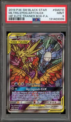 Pokemon Moltres & Zapdos & Articuno GX Hidden Fates ETB FA Promo SM210 PSA 9 - Image 1