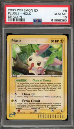 Pokemon Plusle EX Dragon Holo Rare #8 PSA 10 Gem Mint - Image 1