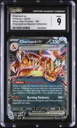 Pokemon TCG: 2025 Black Star Promos #196 Charizard ex CGC 9 - Image 1