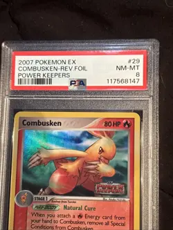 Combusken Reverse Holo Stamped Pokemon 2007 EX Power Keepers PSA 8 - Image 5