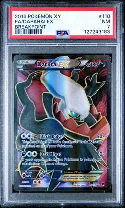2016 POKEMON DARKRAI EX FULL ART XY BREAKPOINT 118/122 PSA 7 - Image 1