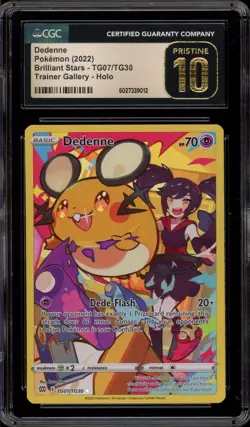 Pokemon Dedenne Brilliant Stars Trainer Gallery Full Art #TG07 CGC 10 Pristine - Image 1