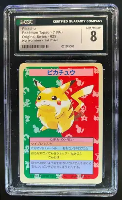 1997 Pokemon Topsun Japanese Pikachu Original Series 025 No Number 1st CGC 8 - Image 1