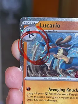 POKEMON LUCARIO 114/198 RARE COSMOS HOLO WITH SWIRL SCARLET VIOLET STAMPED NM - Image 2