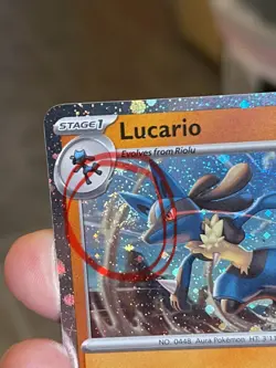 POKEMON LUCARIO 114/198 RARE COSMOS HOLO WITH SWIRL SCARLET VIOLET STAMPED NM - Image 4