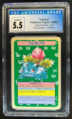 1997 Pokemon Topsun Japanese Ivysaur Original Series 002 No Number 1st CGC 5.5 - Image 1