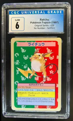 1997 Pokemon Topsun Japanese Raichu Original Series 026 No Number 1st CGC 6 - Image 1