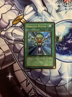 2002 Yugioh Monster Reborn LOB-118 1st Edition Legend Of Blue Eyes HP/MP (TC) - Image 1