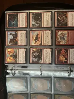 Giant Magic The Gathering Binder Filled With 1000+ RED Vintage To Modern Cards. - Image 4