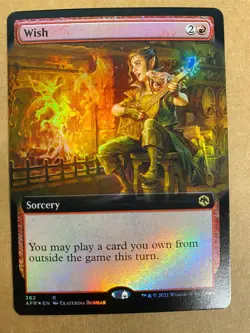 MTG 1x FOIL EXTENDED ART Wish 382 Adventures in the Forgotten Realms Magic x1 NM - Image 1