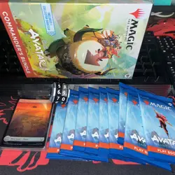 MTG Avatar Commander Bundle Lands Pack + 9 Play Boosters, & Click wheel counter - Image 1