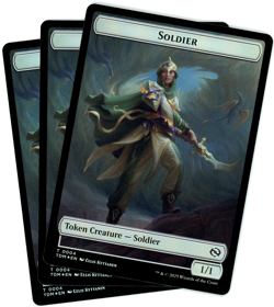 x3 Soldier (0004) / Soldier (0005) Double-Sided Token (Foil) - Tarkir - NM - Image 1