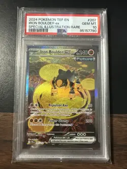 2024 Pokemon Tef EN-Temporal Forces Iron Boulder EX #207 SIR PSA 10 - Image 1