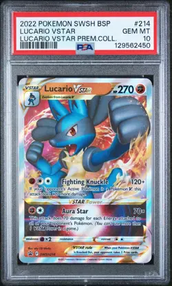 PSA 10 POKEMON PROMO #214 LUCARIO VSTAR LUCARIO VSTAR PREMIUM COLLECTION - Image 1