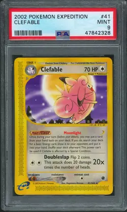 2002 Pokemon Clefable Expedition Rare 41/165 PSA 9 - Image 1