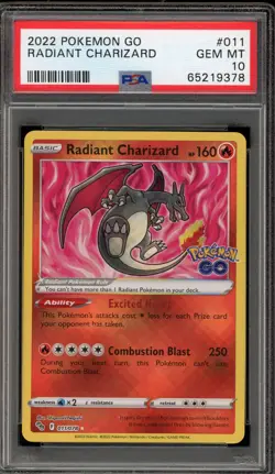 Pokemon Radiant Charizard Pokemon Go Holo Rare #011 PSA 10 Gem Mint - Image 1