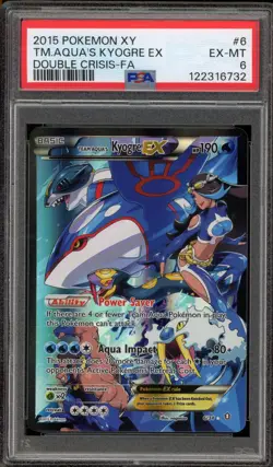 Pokemon Team Aqua's Kyogre Double Crisis Full Art #6 PSA 6 - Image 1