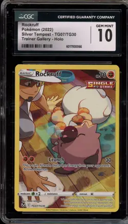 Pokemon Rockruff Silver Tempest Trainer Gallery Full Art #TG07 CGC 10 Gem Mint - Image 1