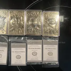 Pokemon 23K Gold Plated Card Set Burger King BK Set Of 6! Pokeballs Not Included - Image 3