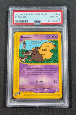 Pokemon Card Drowzee 74a/147 PSA 10 GEM MINT Aquapolis - Image 1