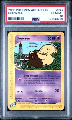 Pokemon Card Drowzee 74a/147 PSA 10 GEM MINT Aquapolis - Image 3