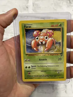 Pokemon PARAS 85/130 - VINTAGE WOTC Pokemon Card - BASE SET 2 - NM/MT Common TCG - Image 1