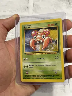 Pokemon PARAS 85/130 - VINTAGE WOTC Pokemon Card - BASE SET 2 - NM/MT Common TCG - Image 2