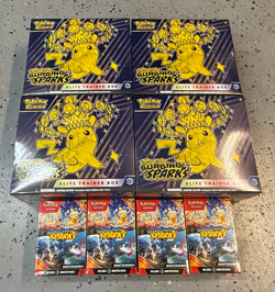 4 Pokemon Surging Sparks Elite Trainer Boxes & 4 Booster Bundles SEALED - Image 1