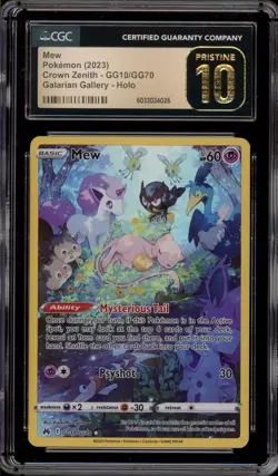 Pokemon Mew Crown Zenith Galarian Gallery Full Art #GG10 CGC 10 Pristine - Image 1