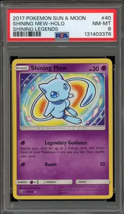 Pokemon Shining Mew Shining Legends Holo Ultra Rare #40 PSA 8 - Image 1