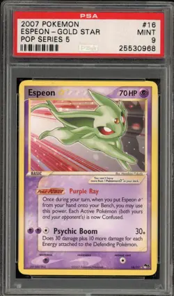 Pokemon Espeon Gold Star POP Series 5 #16 PSA 9 Mint - Image 1