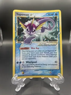 Gold Star Vaporeon Pokemon EX Power Keepers Holo Ultra Rare 102/108 LP CLEAN! - Image 3