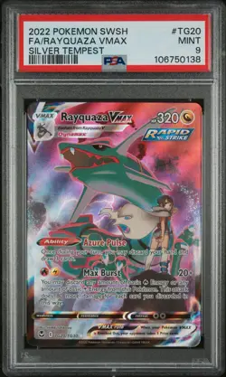 PSA 9 Rayquaza VMAX TG20/TG30 Silver Tempest Trainer Gallery Pokemon English - Image 1