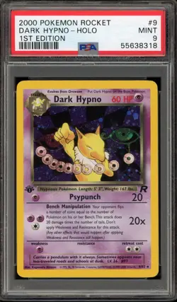 Pokemon Dark Hypno Team Rocket 1st Edition Holo Rare #9 PSA 9 Mint - Image 1