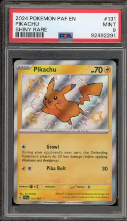 Pokemon Pikachu Paldean Fates Shiny Rare #131 PSA 9 Mint - Image 1