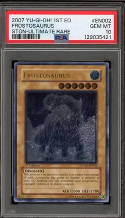 Yu-Gi-Oh! Frostosaurus 1st Edition Ultimate Rare STON-EN002 PSA 10 Gem Mint - Image 1