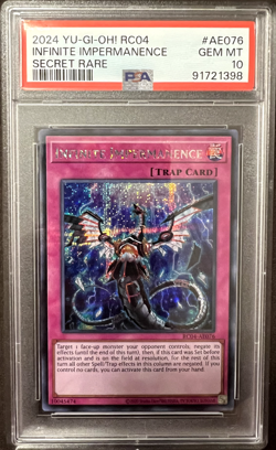 2024 YU-GI-OH! INFINITE IMPERMANENCE | SECRET RARE | RC04-AE076 | PSA 10 - Image 1